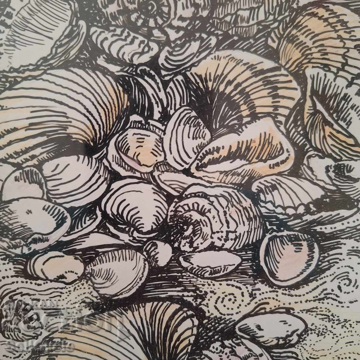 ✅КАРТИНА ТУШ И МОЛИВ - МИДИ - 17,5/23,5 СМ. ❗ с цена 25.00 лв. | € 12.78