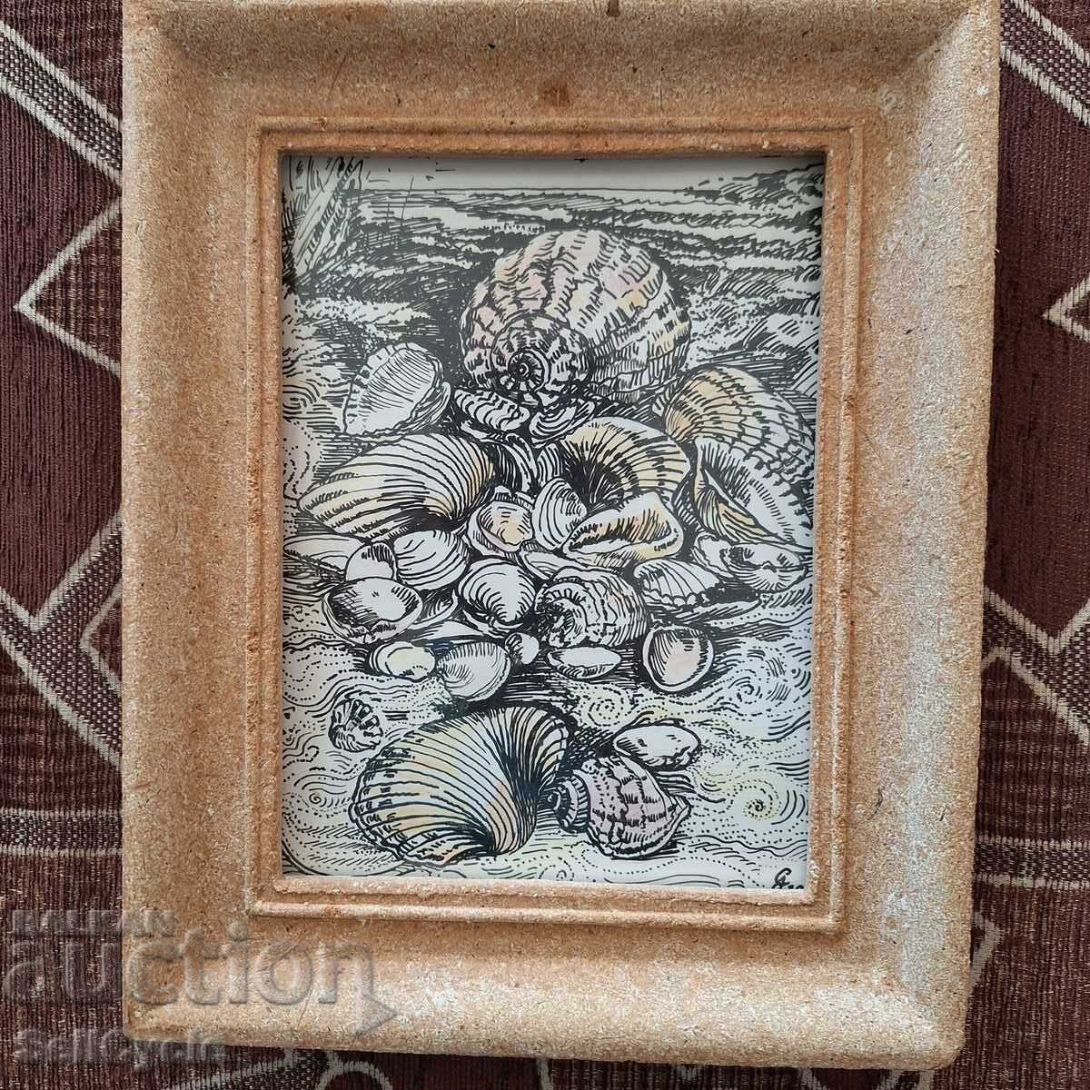 ✅КАРТИНА ТУШ И МОЛИВ - МИДИ - 17,5/23,5 СМ. ❗