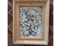 ✅PICTURĂ TUȘ ȘI CREION - MIDIU - 17,5/23,5 CM. ❗