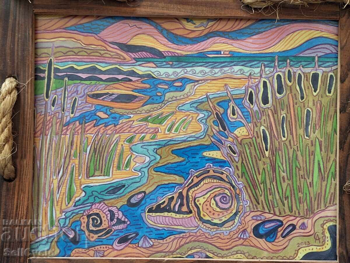 ✅ WATERCOLOR AND PENCIL PAINTING - SUNSET ON VARNA LAKE - 20/25 with price 20.00 BGN | € 10.23 ✅ WATERCOLOR AND PENCIL PAINTING - SUNSET ON VARNA LAKE - 20/25 with price 20.00 BGN | € 10.23