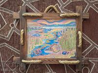 ✅ WATERCOLOR AND PENCIL PAINTING - SUNSET ON VARNA LAKE - 20/25