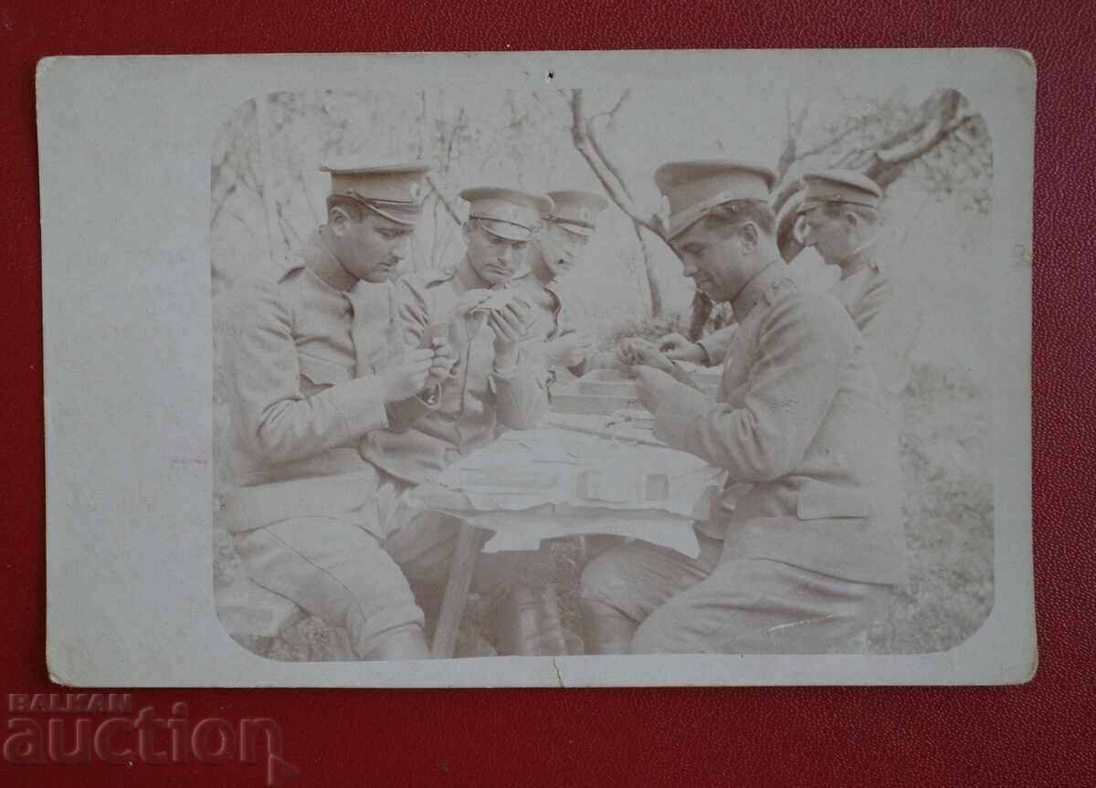 Soldiers Playing Backgammon and Cards 1918