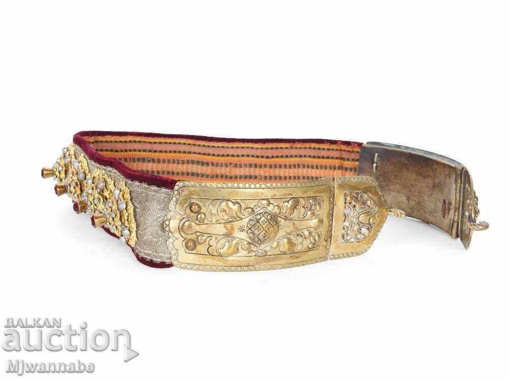 Παράδοση Τρανσυλβανία, εθνογραφία, παλιά ζώνη με επιχρύσωση