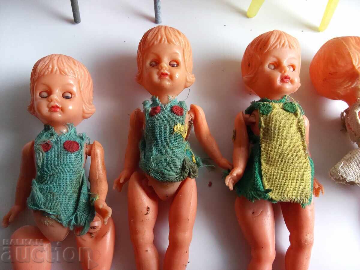 Mici păpuși de plastic cu ochi adormiți - 13cm - vintage - 5