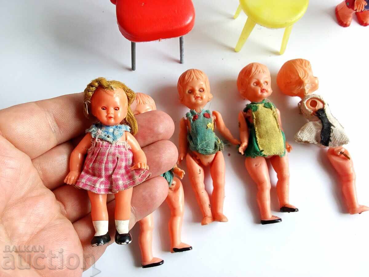 Mici păpuși de plastic cu ochi adormiți - 13cm - vintage - 6