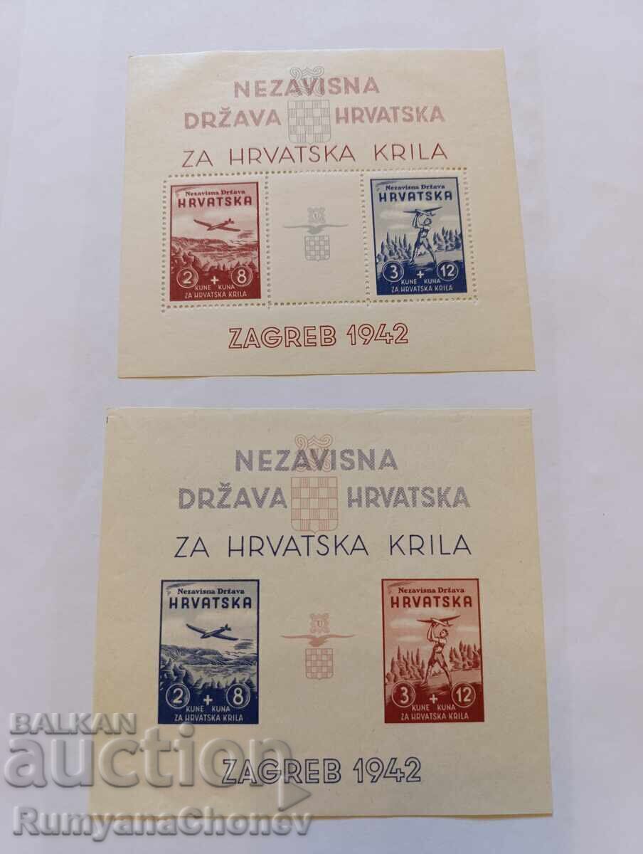 timbre poștale Croația 1942