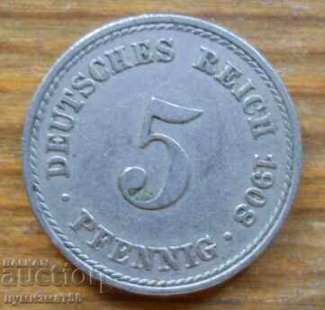 5 Pfennig 1908 - Germany ( A ) 5 Pfennig 1908 - Germany ( A )