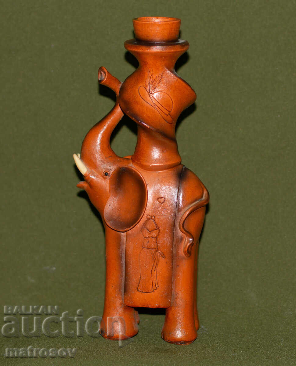 Декоративна керамична фигурка на слонче, свещник