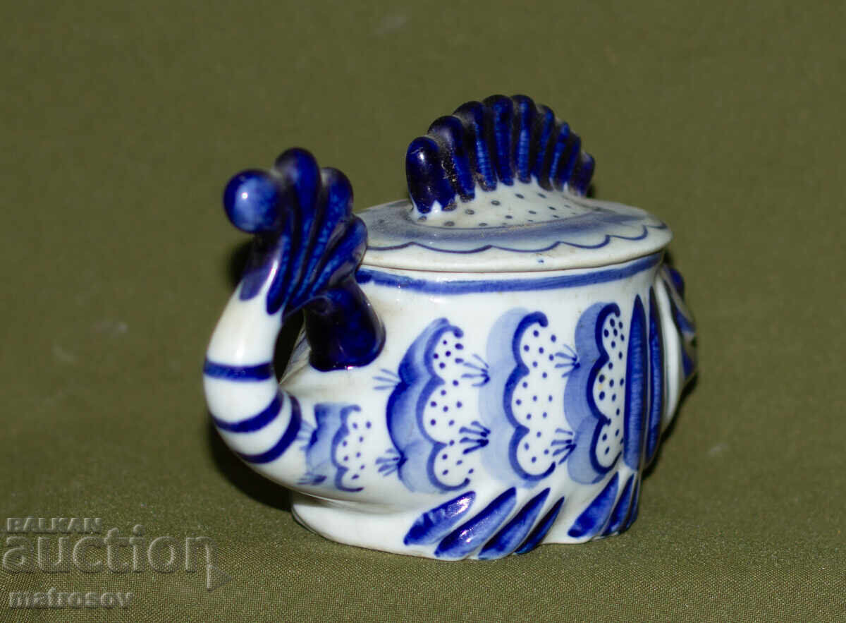 Russian porcelain teapot, fish, Gzhel with price 150.00 BGN | € 76.69