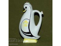 Figurină decorativă din porțelan bulgărească, reprezentând o rață