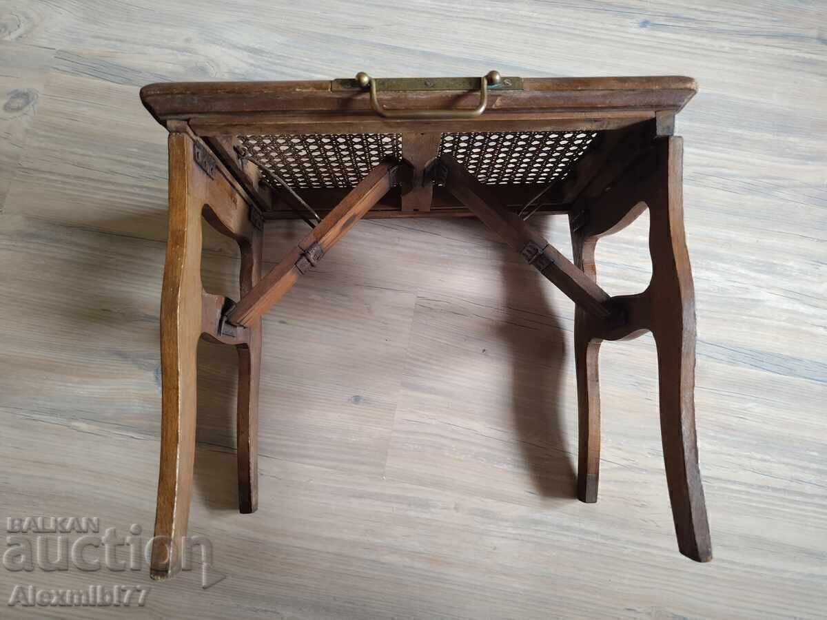 Antique French Folding Small Wooden Fishing Chair - 20th Century with price 130.00 BGN | € 66.47 Antique French Folding Small Wooden Fishing Chair - 20th Century with price 130.00 BGN | € 66.47