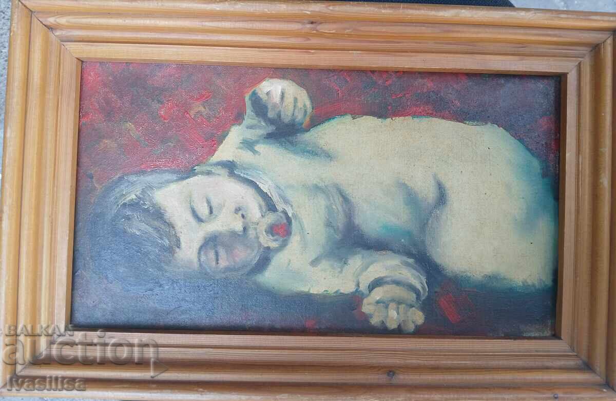 Tablou vechi cu bebeluș Tablou vechi cu bebeluș