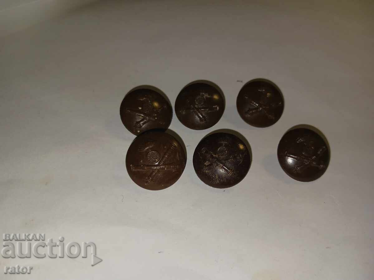 Butoane din bachelită de artilerie Regatul Bulgariei - 6 bucăți