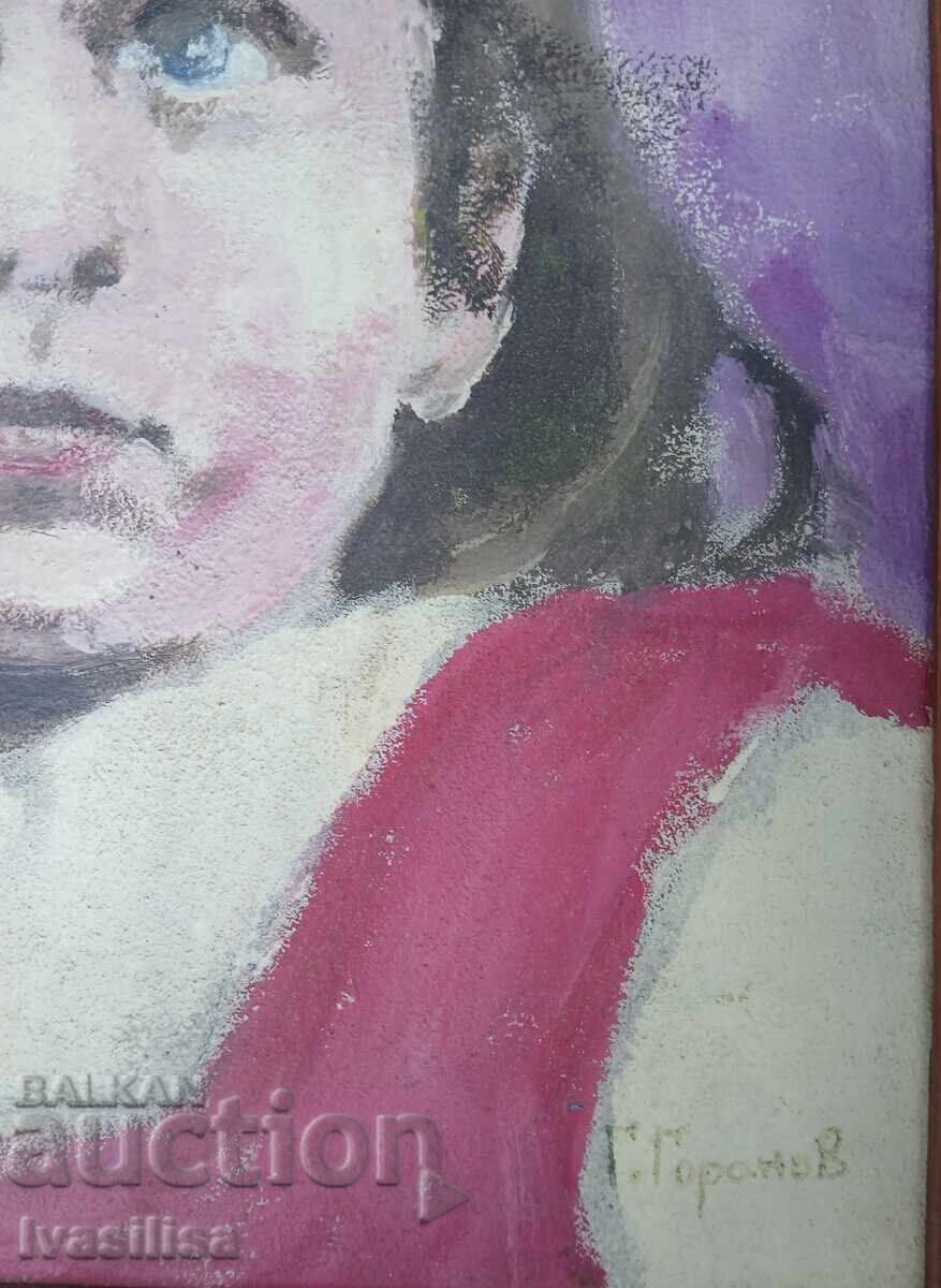 Auction Old painting, portrait of a girl Auction Old painting, portrait of a girl