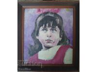 Tablou vechi, portret de fată