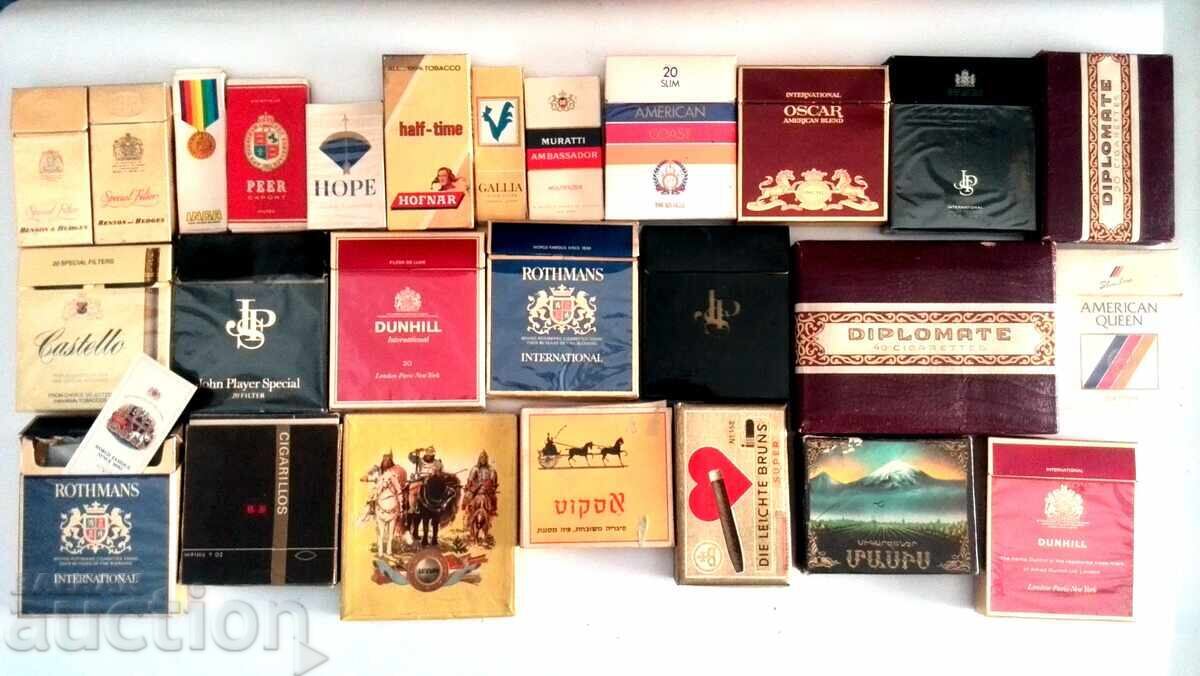 Collection of Empty Cigarette Boxes