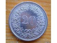 20 centimes (rapene) 1984 - Switzerland