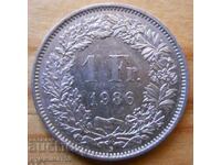 1 франк 1986 г. - Швейцария