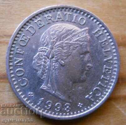 20 de cenți (viol) 1993 - Elveția cu preț € 0.26 | 0.51 BGN 20 de cenți (viol) 1993 - Elveția cu preț € 0.26 | 0.51 BGN