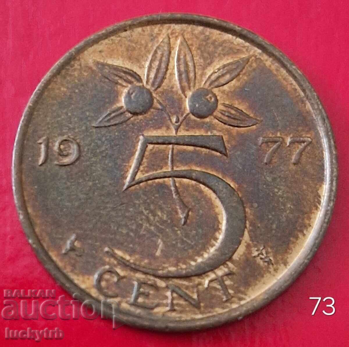 5 cenți 1977 - Țările de Jos