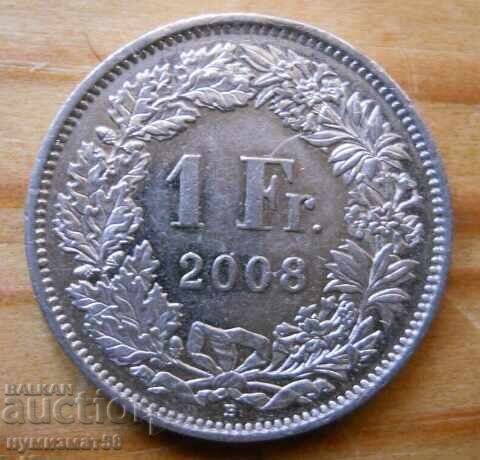 1 франк 2008 г. - Швейцария 1 франк 2008 г. - Швейцария