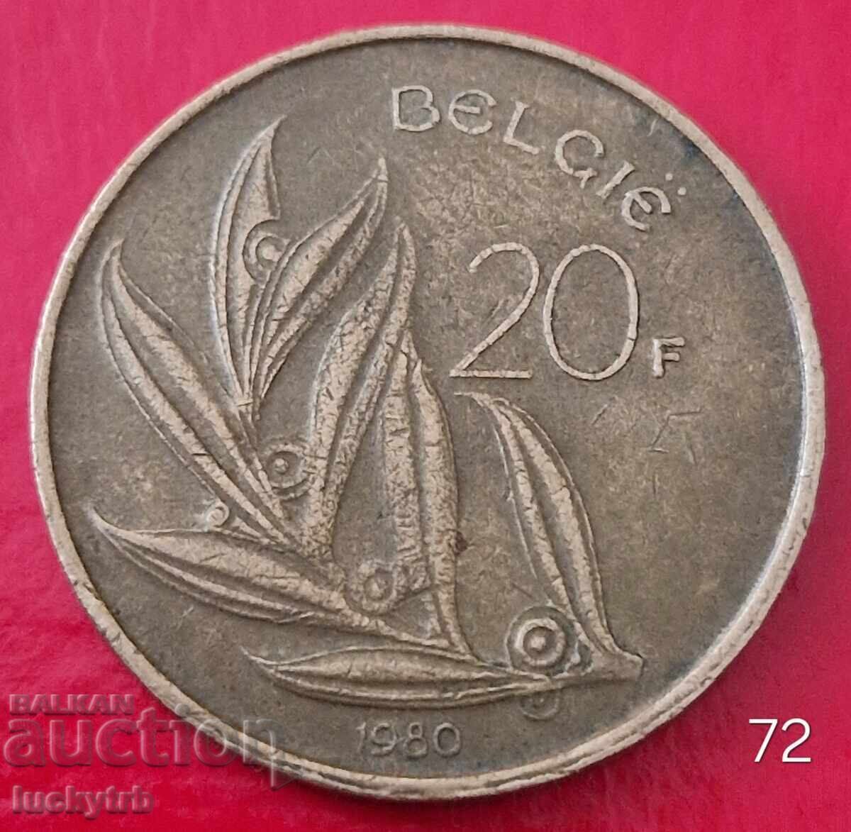 20 Francs 1980 - Belgium - Legend in Dutch