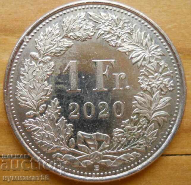 1 франк 2020 г. - Швейцария 1 франк 2020 г. - Швейцария