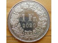 1 франк 2020 г. - Швейцария