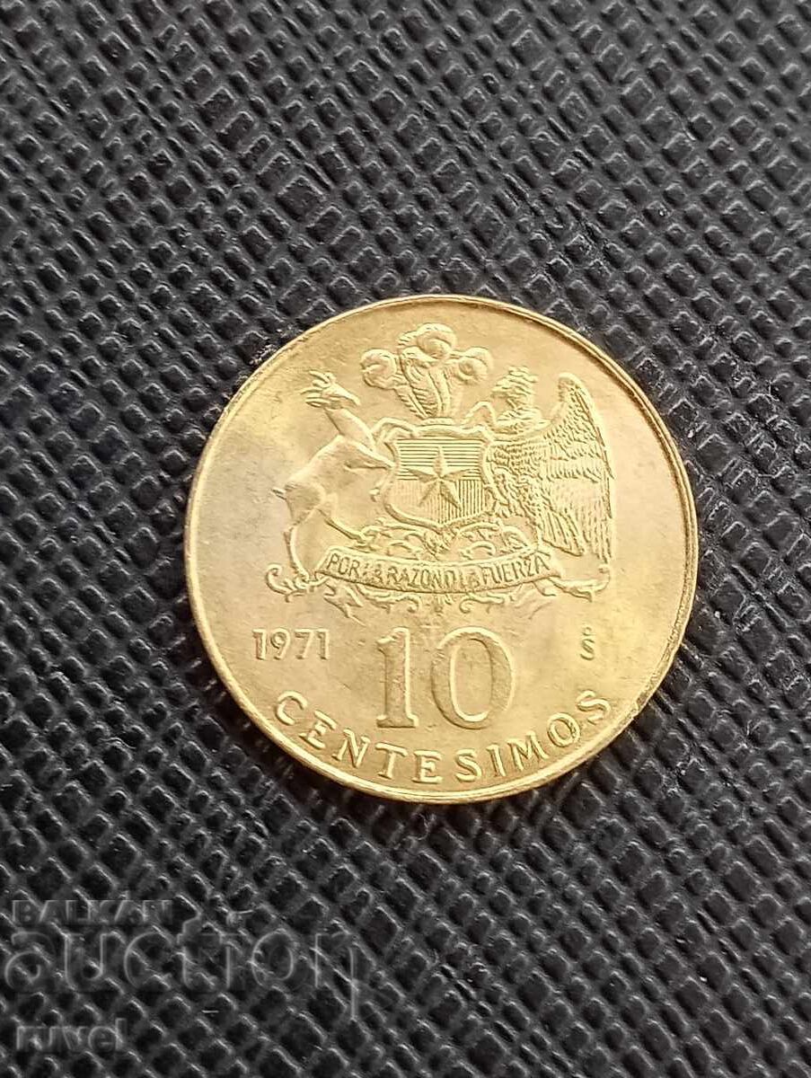 Χιλή 10 σεντέσιμος 1971 μ.Χ Χιλή 10 σεντέσιμος 1971 μ.Χ