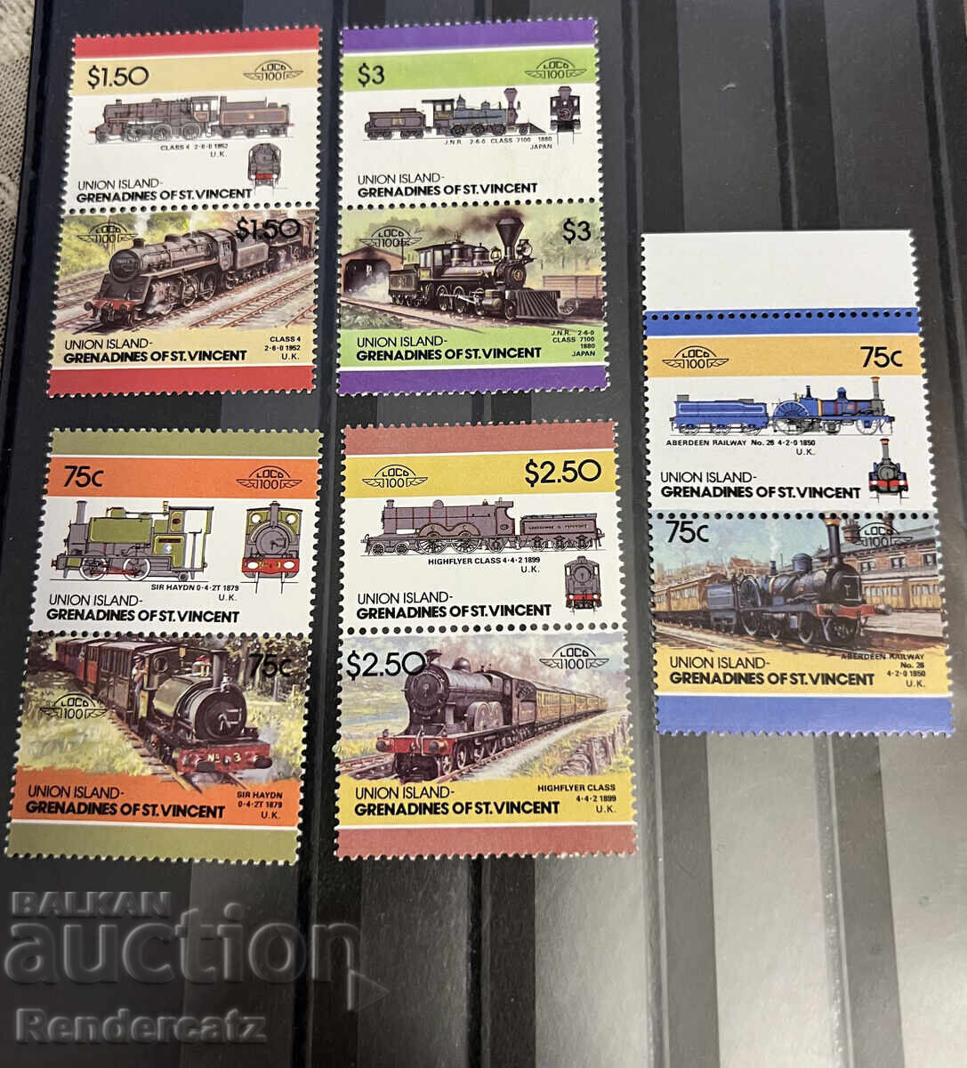 1986. Grenadinele Sf. Vincent. Trenuri 1986. Grenadinele Sf. Vincent. Trenuri