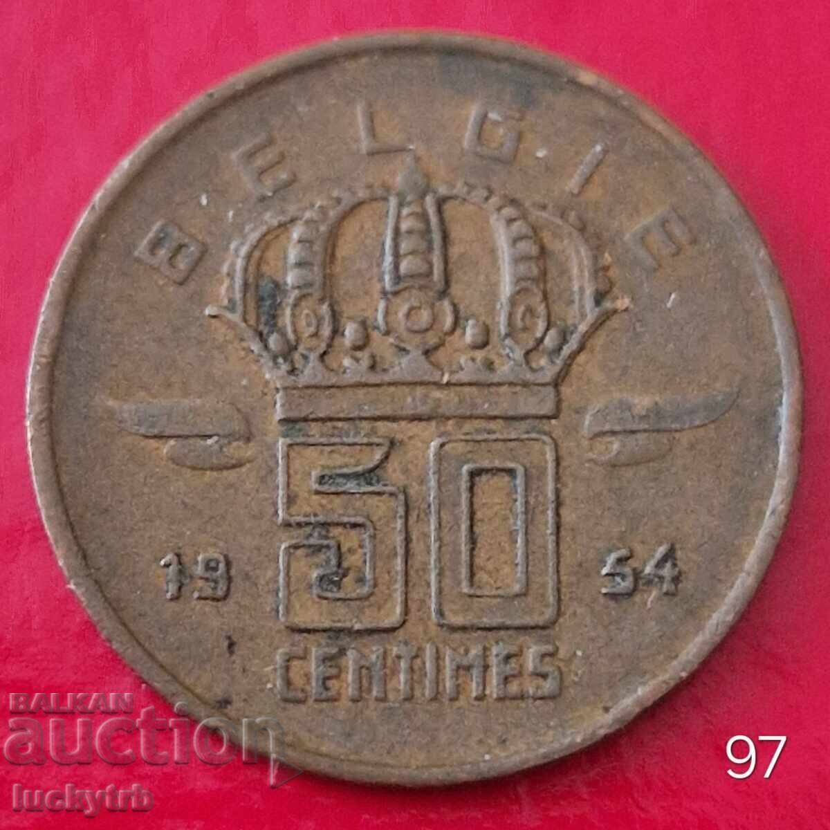 50 centimes 1954 - Belgium - Dutch inscription
