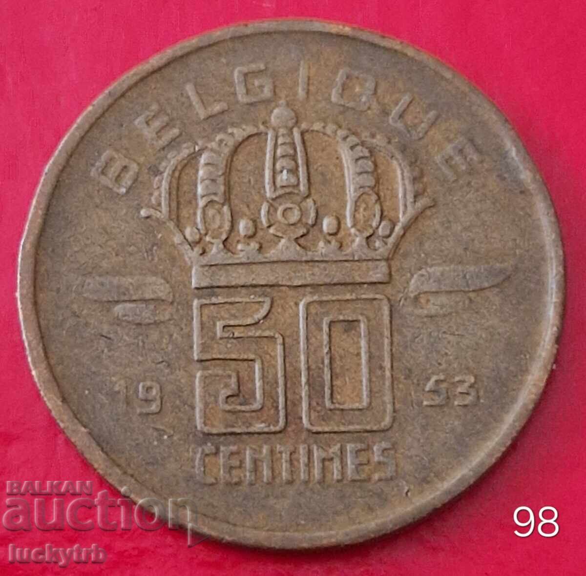 50 λεπτά 1953 - Βέλγιο - Θρύλος στα γαλλικά