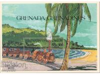 1984. Grenada Grenadini. Locomotive de cale ferată. Bloc