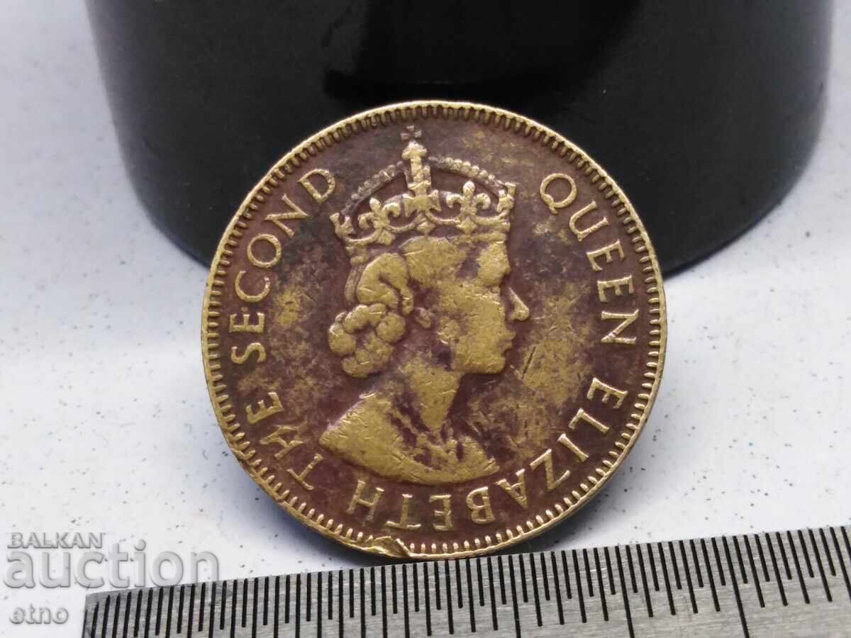 Аукцион 1/2 ПЕНИ,ЯМАЙКА 1958 ,монета, монети