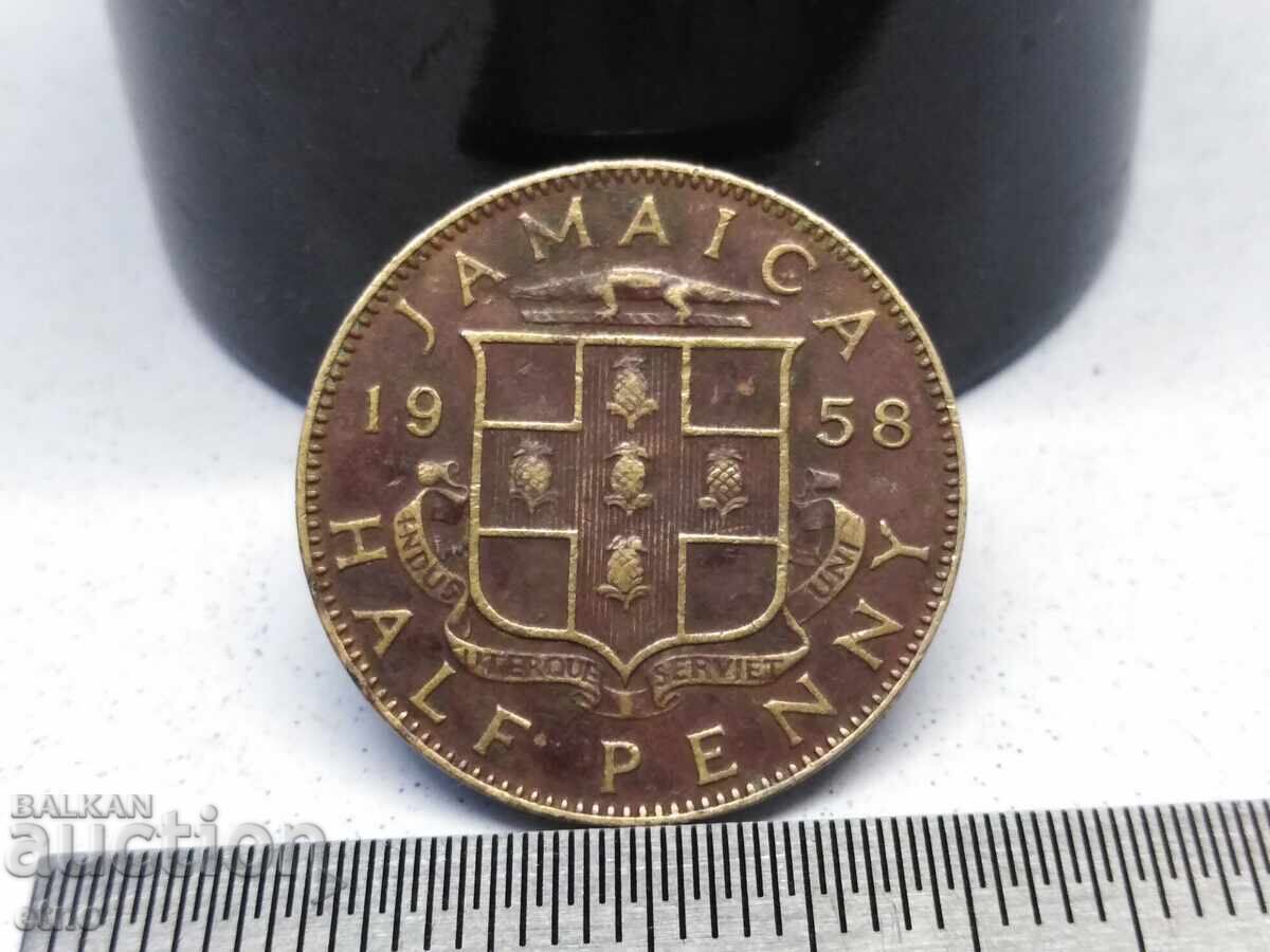 1/2 ПЕНИ,ЯМАЙКА 1958 ,монета, монети