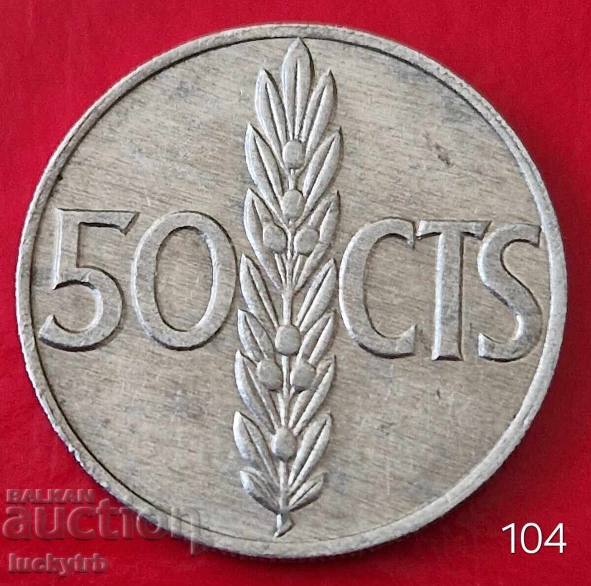 50 λεπτά 1966 "67" - Ισπανία