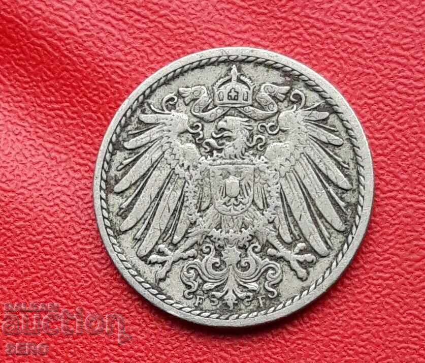 Γερμανία-5 Pfennig 1899 F-Stuttgart με τιμή 1.01 BGN | € 0.52