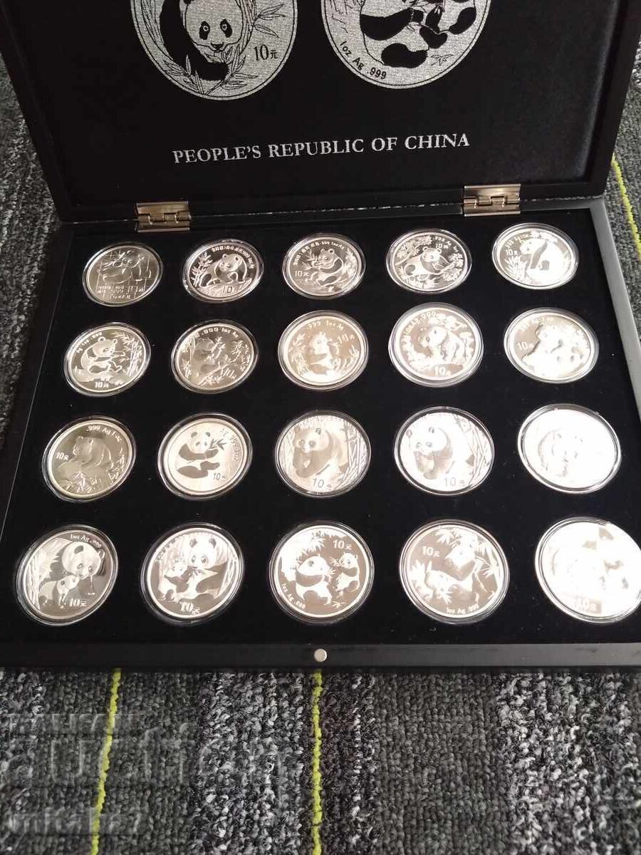 Licitație Set argint "Panda Chineză", 1 Oz, 1989-2008