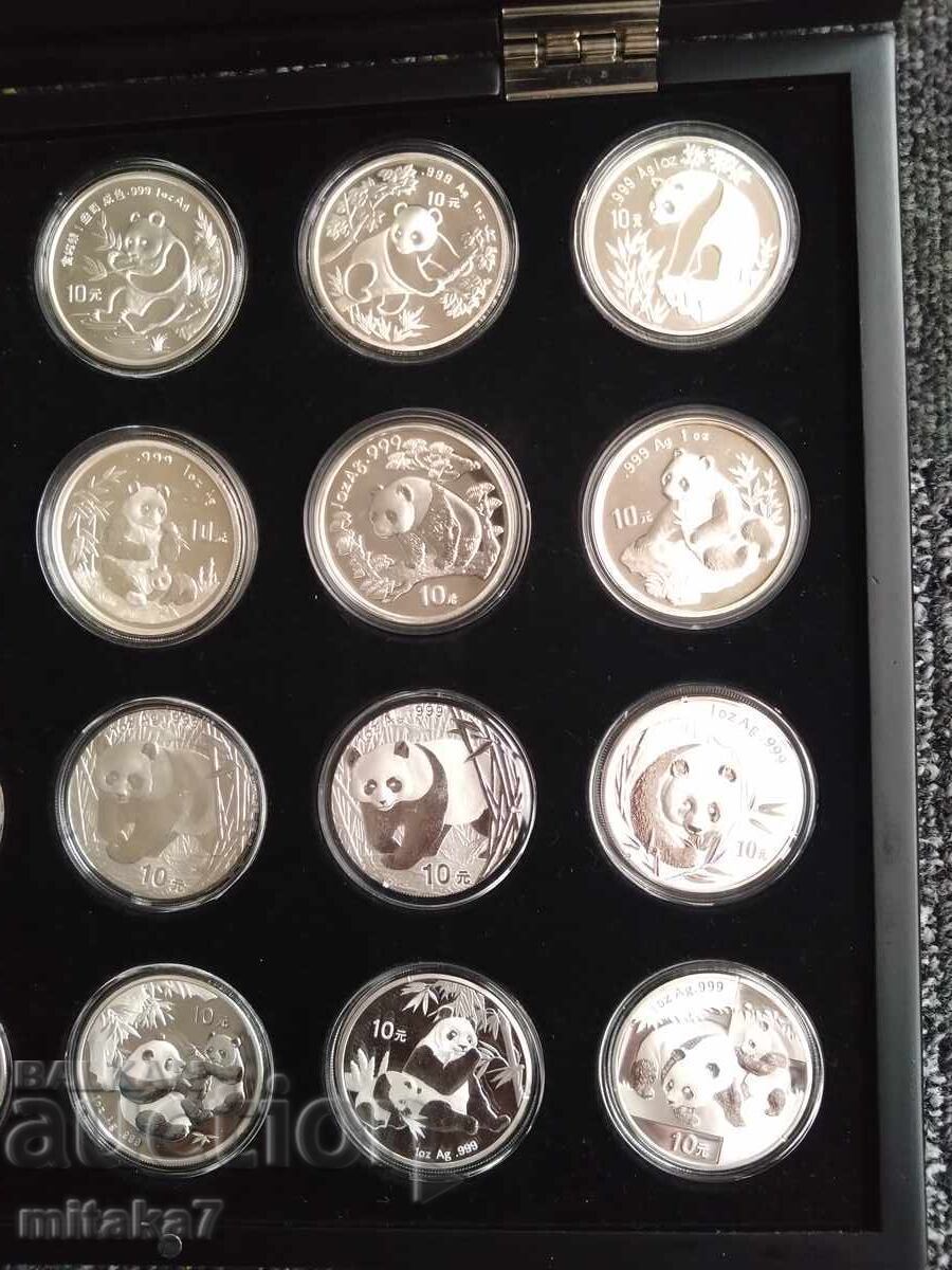 Livrarea Set argint "Panda Chineză", 1 Oz, 1989-2008