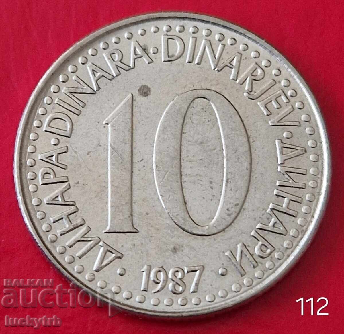 10 dinars 1987 - Yugoslavia 10 dinars 1987 - Yugoslavia
