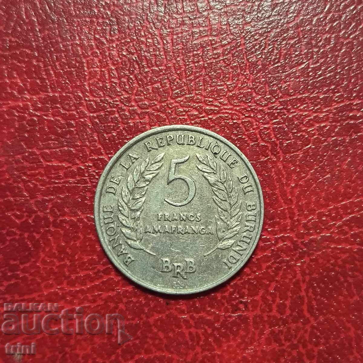 Burundi 5 Francs 1968