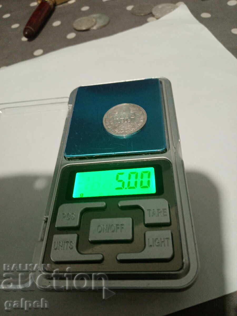 Auction  KINGDOM OF BULGARIA - 1 lev - 1913 - SILVER