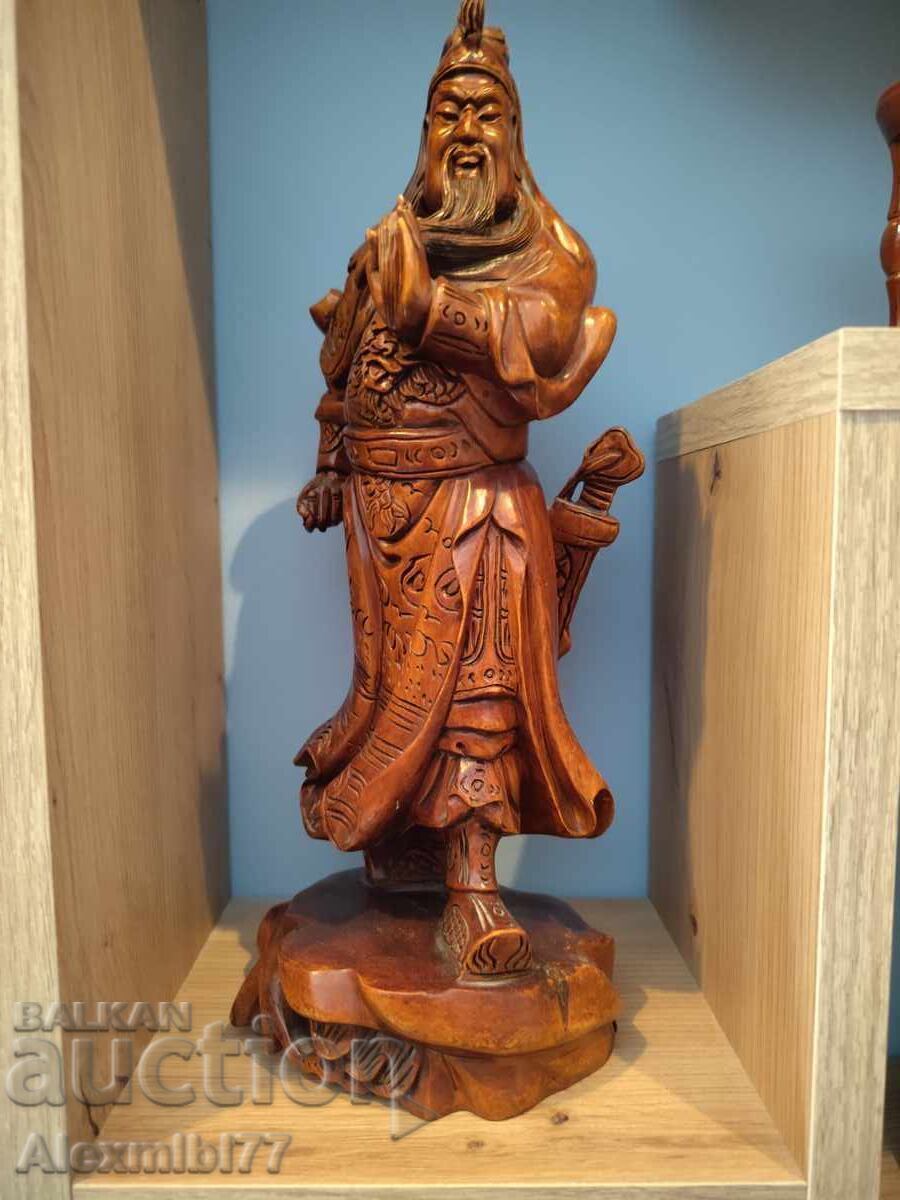 Auction  Wooden figurine of the Chinese warrior Guan Yu or Guan Gong