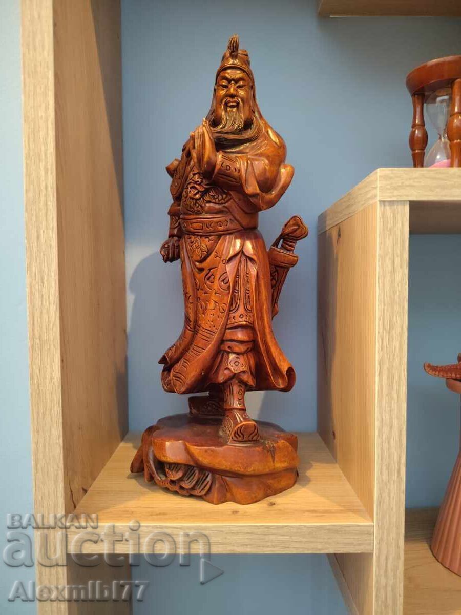 Delivery of Wooden figurine of the Chinese warrior Guan Yu or Guan Gong