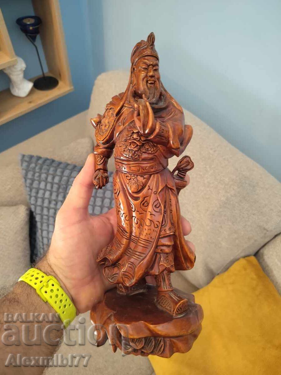 Wooden figurine of the Chinese warrior Guan Yu or Guan Gong - 5