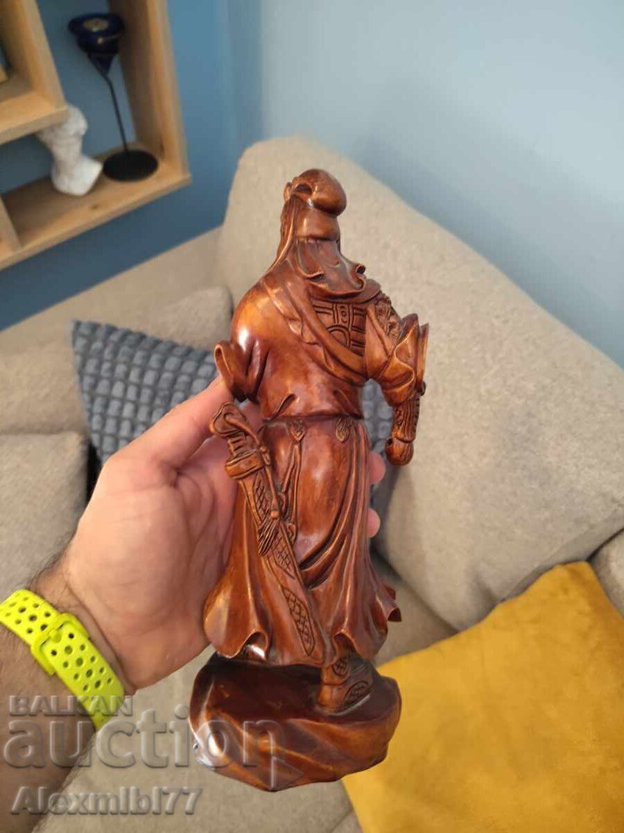 Wooden figurine of the Chinese warrior Guan Yu or Guan Gong - 6