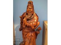 Wooden figurine of the Chinese warrior Guan Yu or Guan Gong