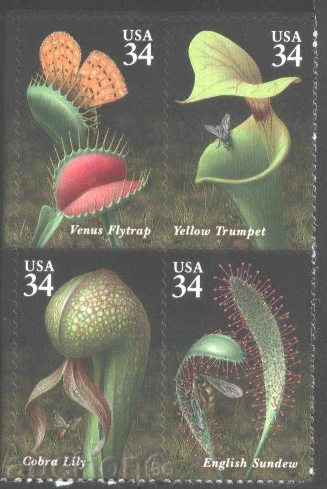 Чисти марки Хищни растения Насекоми Пчела Пеперуда 2011 САЩ Чисти марки Хищни растения Насекоми Пчела Пеперуда 2011 САЩ