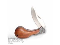 Folding knife engraved "Woodland Classic" - wooden handle