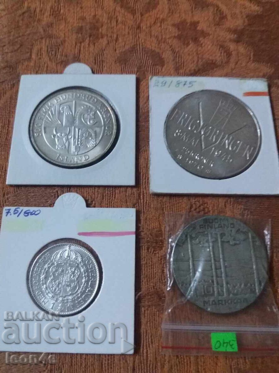 Lot of Coins Scandinavian Countries Silver - 5 Lot of Coins Scandinavian Countries Silver - 5